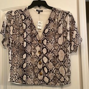 Express Snakeskin Shirt- NWT size XS
